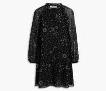 Midikleid aus Baumwollpopeline mit Print und Gürtel