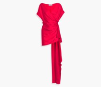 Drapiertes Minikleid aus Seidensatin mit Wickeleffekt