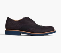 Brogues aus strukturiertem Leder und Nubukleder