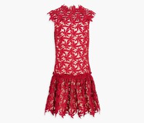 Gerafftes Minikleid aus Guipure-Spitze