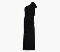 Audrie Robe aus Stretch-Jersey mit Raffungen und asymmetrischer Schulterpartie