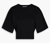 Cropped T-Shirt aus Baumwoll-Jersey mit Cut-outs
