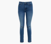 Le High Skinny hoch sitzende Skinny Jeans inDistressed-Optik 24