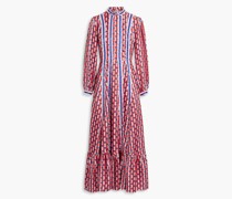 Gigi Maxikleid aus Seiden-Twill mit Print und Rüschen