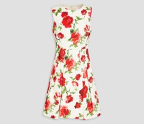Kleid aus Stretch-Baumwolle mit floralem Print und Falten