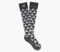 Socken aus Jacquard-Strick aus einer Wollmischung mit Logoapplikation