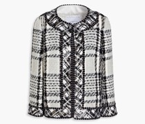 Jacke aus Bouclé-Tweed aus einer Wollmischung mit Verzierung