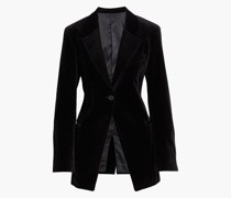 Single Button Blazer aus Samt mit Abnähern inder Taille