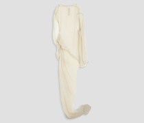 Robe aus Cupro und Chiffon mit Twist-Detail