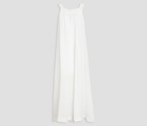 Geraffter Jumpsuit aus Leinengaze
