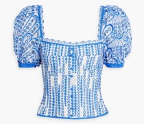 Ella Bustier-Oberteil aus einer Baumwollmischung mit Lochstickerei