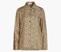 Annita Hemd aus Seiden-Twill mit floralem Print 0