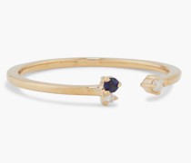 Ring aus 14 KT. Gold mit Saphir und Diamanten