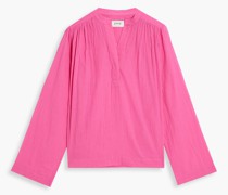 Bezona Bluse aus Baumwollgaze inKnitteroptik
