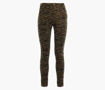 Bedruckte Hose mit schmalem Bein aus Cord aus einer Baumwollmischung 24