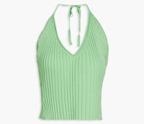 Neckholder-Oberteil aus Rippstrick