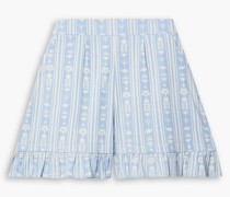The Vanguard Shorts aus Baumwolle mit Print und Rüschen