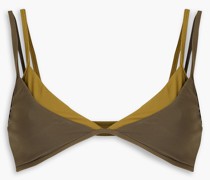 Zweifarbiges Triangel-Bikini-Oberteil