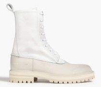 Combat Boots aus beschichtetem Leder