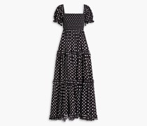 Zuri gestuftes Maxikleid aus Baumwolle mit Polka-Dots