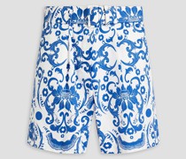 Gwen bedruckte Shorts aus Baumwollpopeline mit Falten