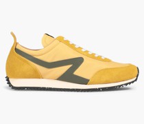 Retro Runner Sneakers aus Shell mit Veloursledereinsatz