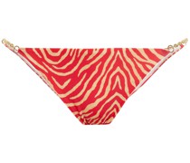Tief sitzendes Bikini-Höschen mit Kettendetail und Zebraprint