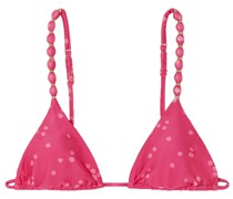 Brigitte Triangel-Bikini-Oberteil mit Polka-Dots und Zierperlen