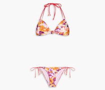 Triangel-Bikini mit floralem Print 0