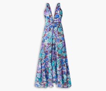 Bossom Midikeid aus Jacquard mit foraem Print und Cut-outs