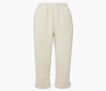 Cropped Track Pants aus Bauwollfrottee