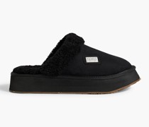 Slippers aus Shearling mit Plateau