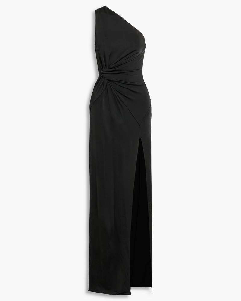 ET OCHS Damen Denise Robe aus Stretch-Jersey mit Twist-Detail und asymmetrischer Schulterpartie