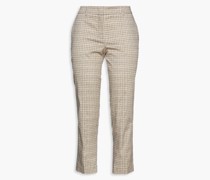 Cropped Karottenhose aus Twill aus einer Baumwollmischung mit Karomuster