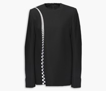 Embroidered crepe top