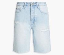 Jeansshorts inDistressed-Optik mit Stickereien 24