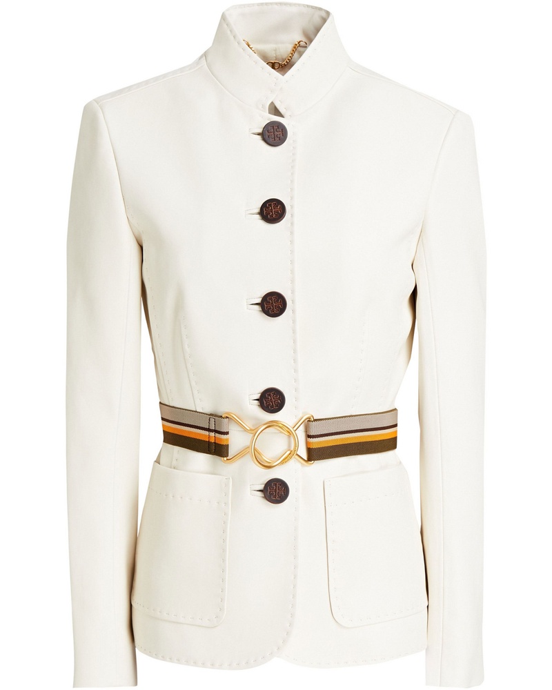 Tory Burch Damen Sargent Pepper Lederjacke mit Gürtel