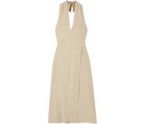 Neckhoder-Midikeid aus Crêpe mit Cut-outs