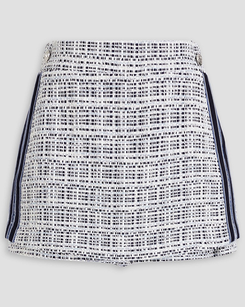 Maje Damen Iole Shorts aus Tweed inRock-Optik mit Verzierung