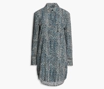 Scoutt Hemdkleid inMinilänge aus Crêpe de Chine aus Seide mit Leopardenprint
