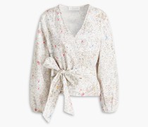 Linn Wickelbluse aus Bio-Baumwolle mit Print und Gürtel