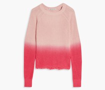 Gerippter Pullover aus Bauwolle it Farbverlauf