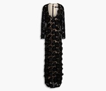 Robe aus Samt mit Stickereien