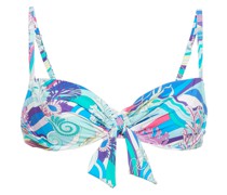 Bikini-Oberteil mit Knotendetail und Print