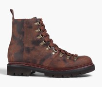 Nanette Combat Boots aus strukturiertem Leder inDistressed-Optik