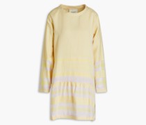 Minikleid aus Baumwoll-Jacquard mit Raffung