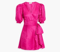 Anna Mini-Wickelkleid aus glänzendem Jacquard