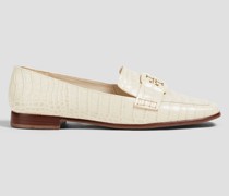 Loafers aus Leder mit Krokodileffekt und Verzierung
