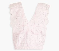 Scalloped broderie anglaise cotton top