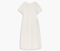Gerafftes Maxikleid aus Baumwoll-Twill mit Rückenausschnitt S